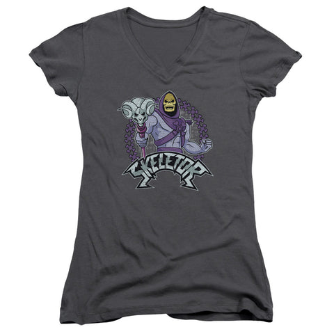 Juniors Sheer Cap Sleeve V-Neck