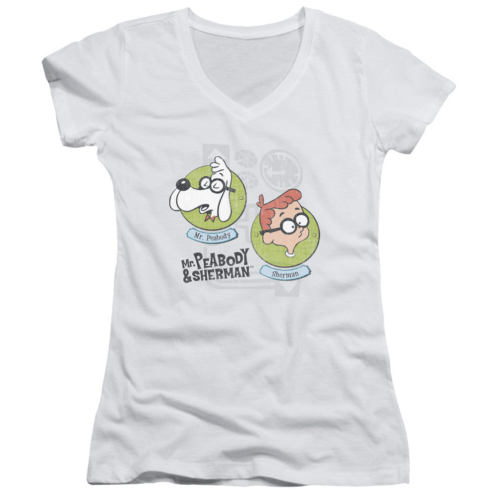 Juniors Sheer Cap Sleeve V-Neck