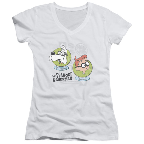 Juniors Sheer Cap Sleeve V-Neck