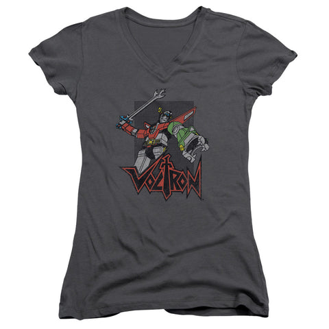 Juniors Sheer Cap Sleeve V-Neck