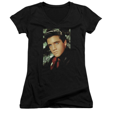 Juniors Sheer Cap Sleeve V-Neck