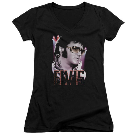 Juniors Sheer Cap Sleeve V-Neck