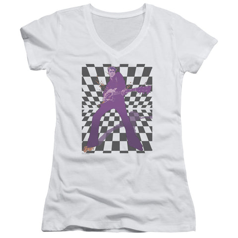 Juniors Sheer Cap Sleeve V-Neck