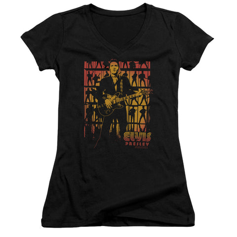 Juniors Sheer Cap Sleeve V-Neck