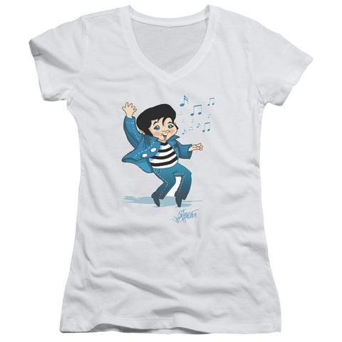 Juniors Sheer Cap Sleeve V-Neck