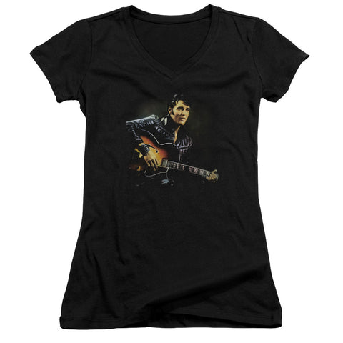 Juniors Sheer Cap Sleeve V-Neck