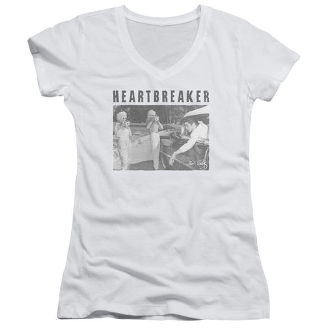 Juniors Sheer Cap Sleeve V-Neck