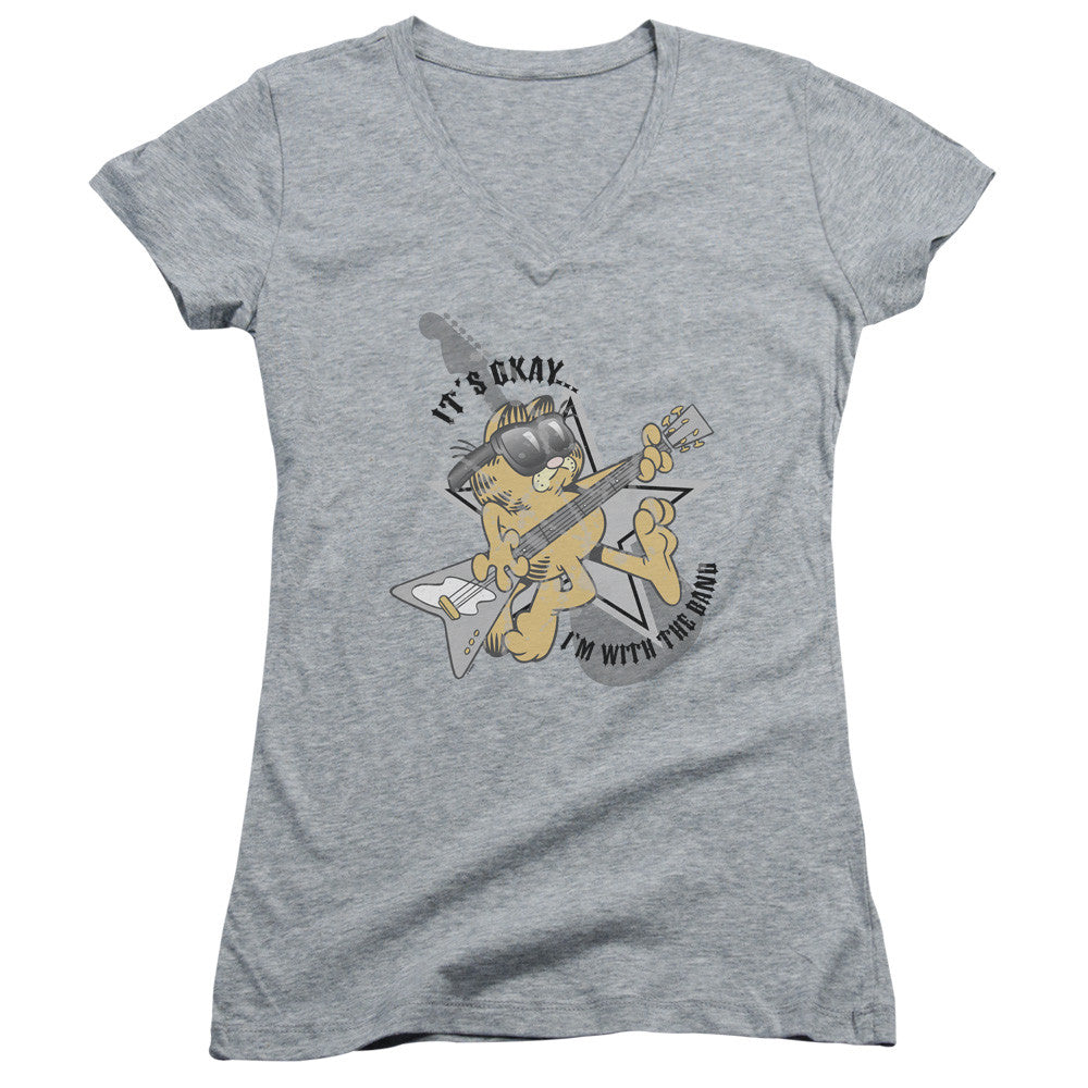 Juniors Sheer Cap Sleeve V-Neck