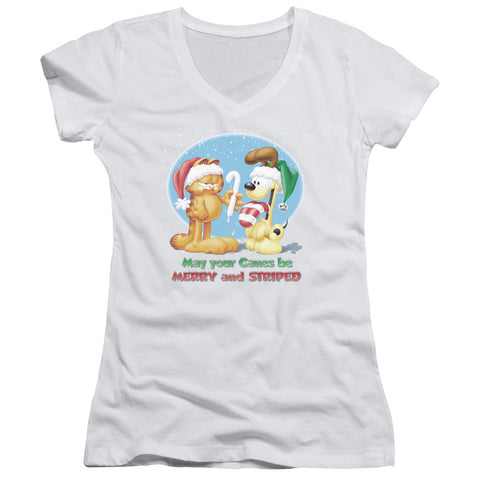 Juniors Sheer Cap Sleeve V-Neck