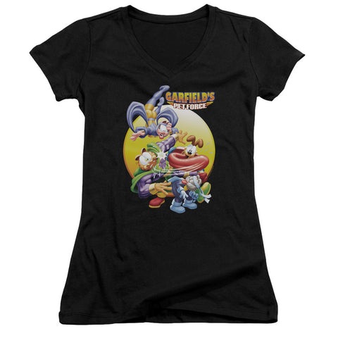 Juniors Sheer Cap Sleeve V-Neck