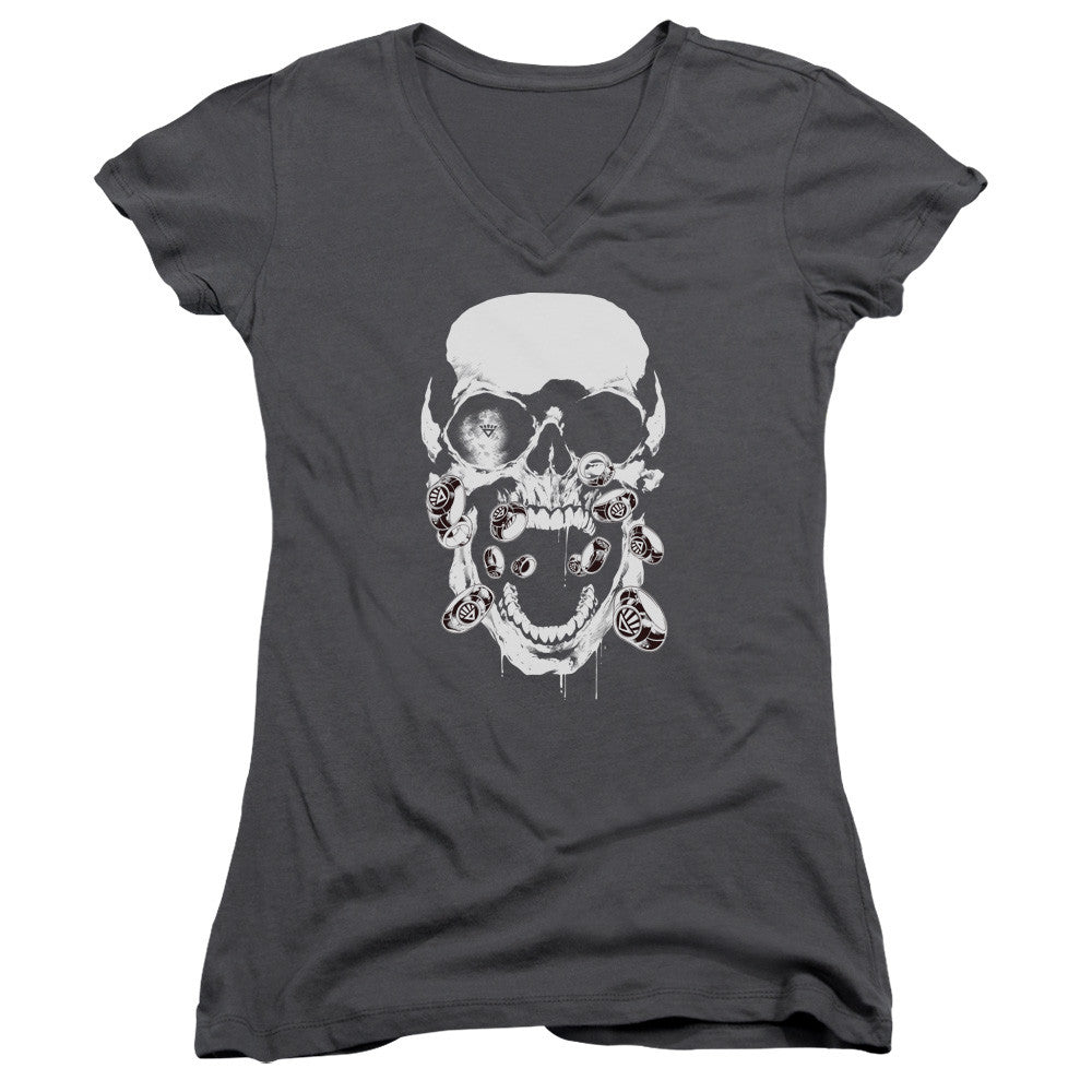 Juniors Sheer Cap Sleeve V-Neck