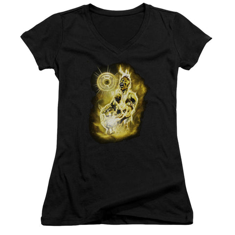 Juniors Sheer Cap Sleeve V-Neck