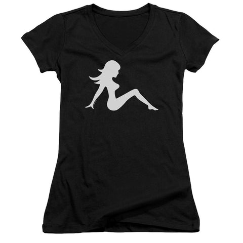 Juniors Sheer Cap Sleeve V-Neck