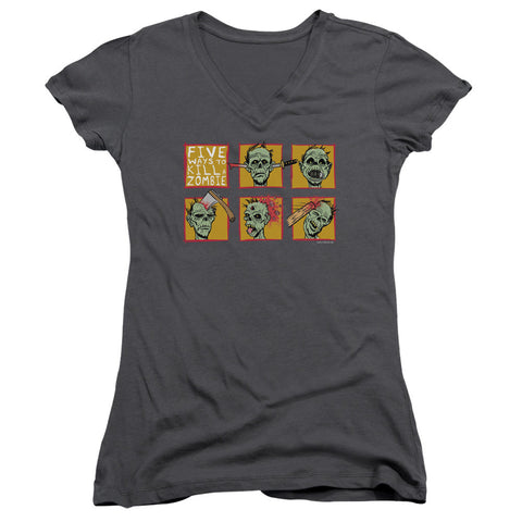 Juniors Sheer Cap Sleeve V-Neck