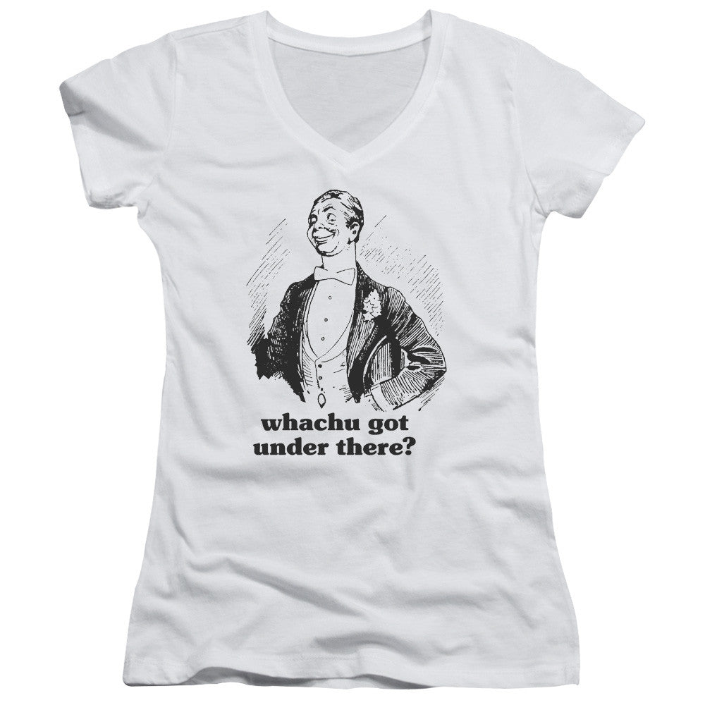 Juniors Sheer Cap Sleeve V-Neck