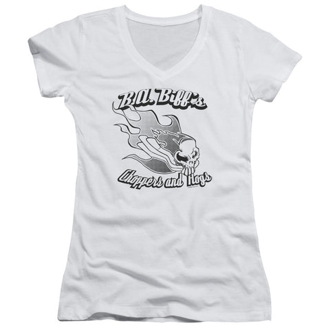 Juniors Sheer Cap Sleeve V-Neck