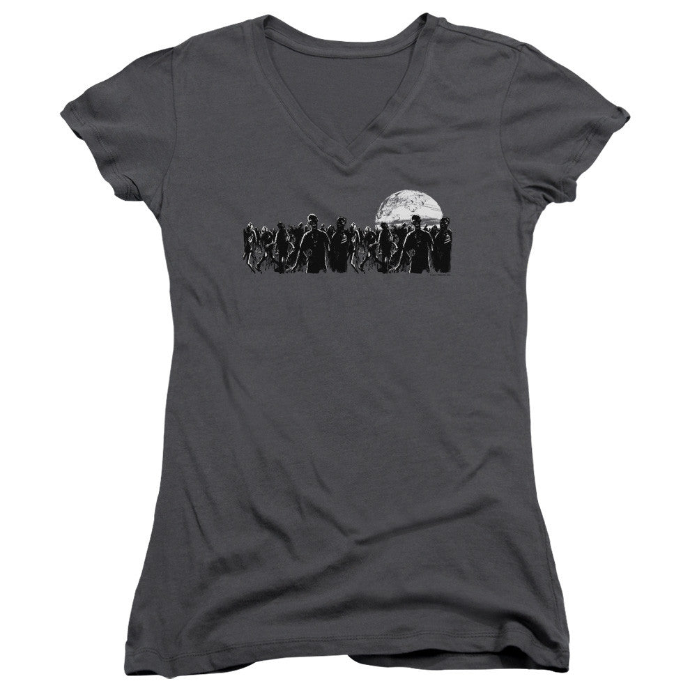 Juniors Sheer Cap Sleeve V-Neck