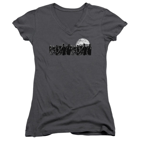 Juniors Sheer Cap Sleeve V-Neck