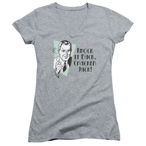 Juniors Sheer Cap Sleeve V-Neck