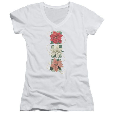 Juniors Sheer Cap Sleeve V-Neck