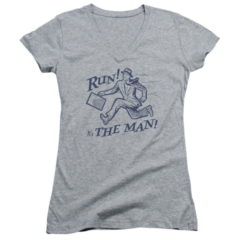 Juniors Sheer Cap Sleeve V-Neck