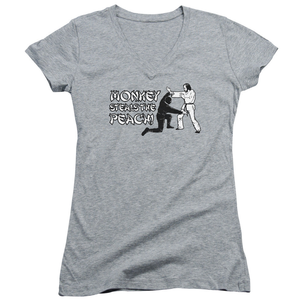 Juniors Sheer Cap Sleeve V-Neck