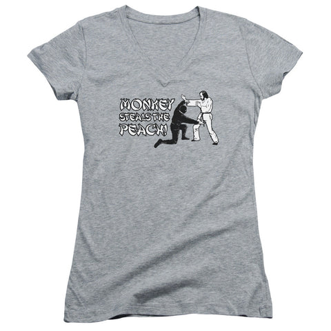 Juniors Sheer Cap Sleeve V-Neck