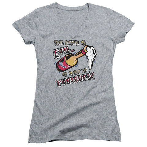 Juniors Sheer Cap Sleeve V-Neck