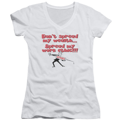 Juniors Sheer Cap Sleeve V-Neck