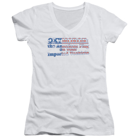 Juniors Sheer Cap Sleeve V-Neck