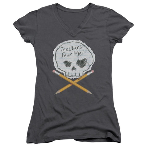 Juniors Sheer Cap Sleeve V-Neck