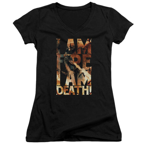 Juniors Sheer Cap Sleeve V-Neck