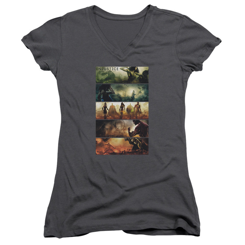 Juniors Sheer Cap Sleeve V-Neck