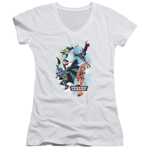 Juniors Sheer Cap Sleeve V-Neck