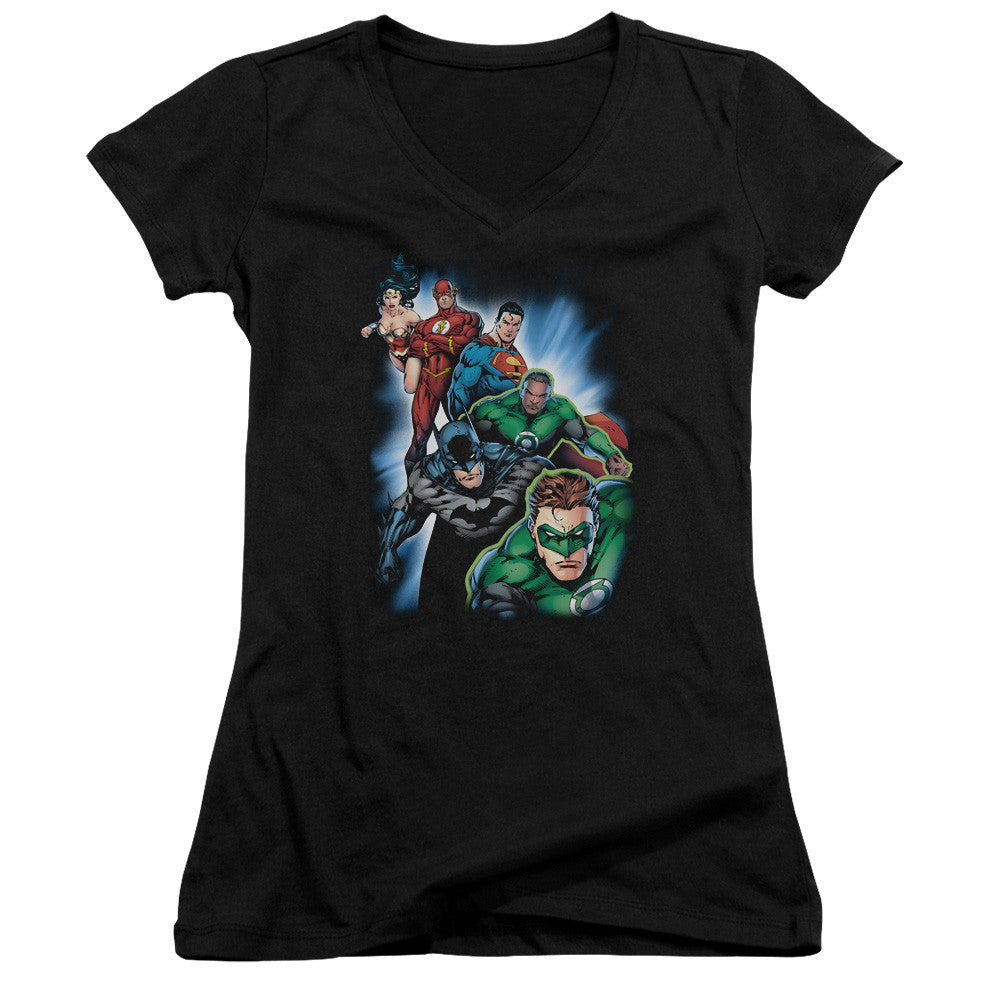 Juniors Sheer Cap Sleeve V-Neck