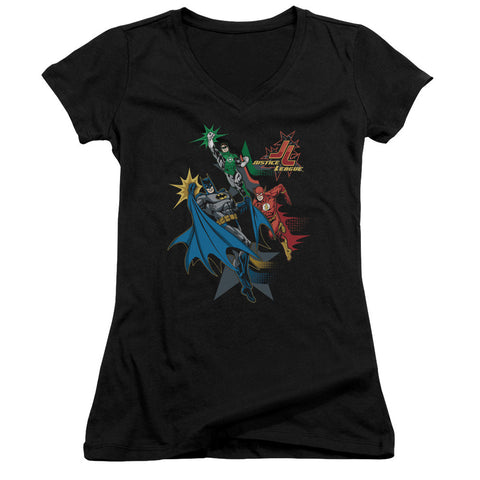 Juniors Sheer Cap Sleeve V-Neck