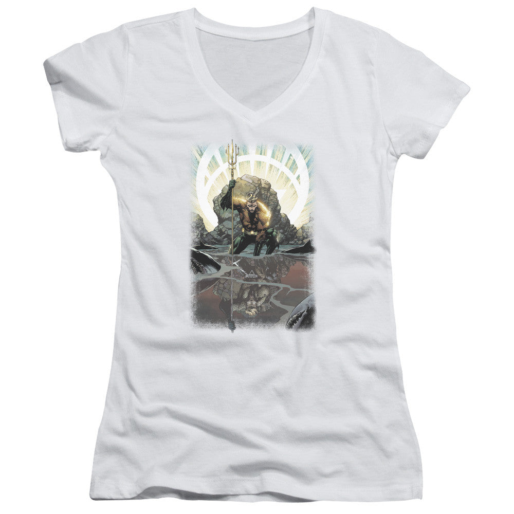 Juniors Sheer Cap Sleeve V-Neck