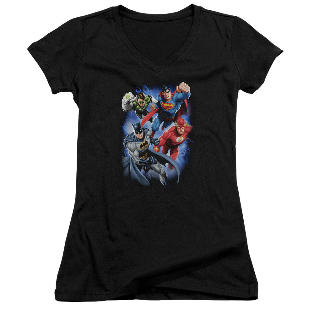 Juniors Sheer Cap Sleeve V-Neck