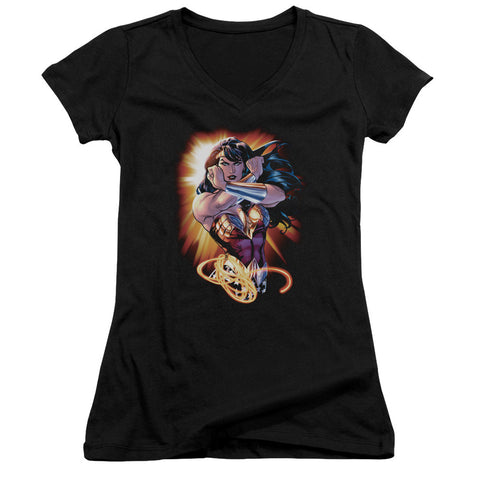 Juniors Sheer Cap Sleeve V-Neck