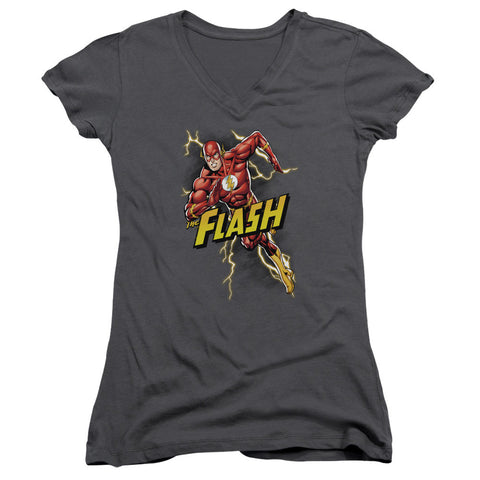 Juniors Sheer Cap Sleeve V-Neck