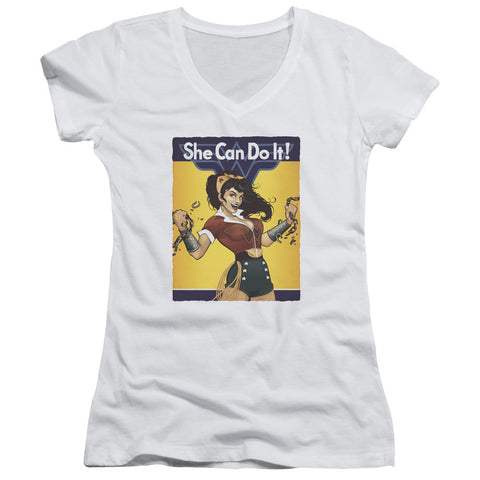 Juniors Sheer Cap Sleeve V-Neck