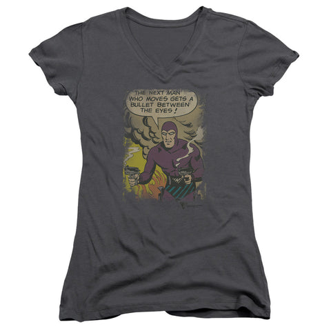 Juniors Sheer Cap Sleeve V-Neck