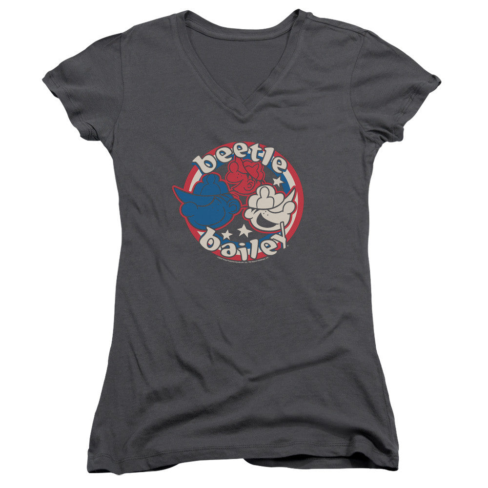 Juniors Sheer Cap Sleeve V-Neck