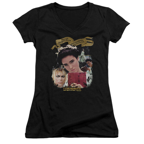 Juniors Sheer Cap Sleeve V-Neck