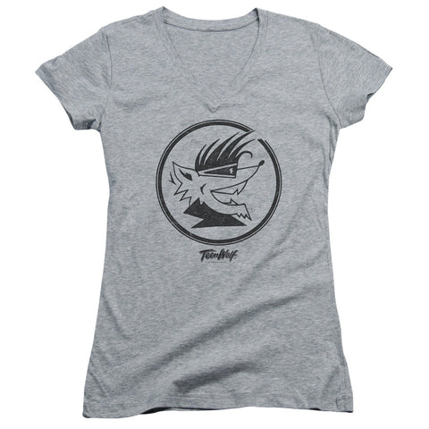 Juniors Sheer Cap Sleeve V-Neck