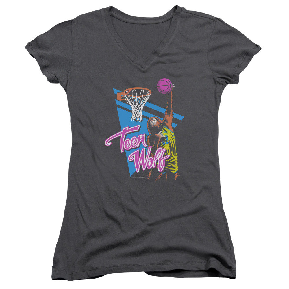 Juniors Sheer Cap Sleeve V-Neck