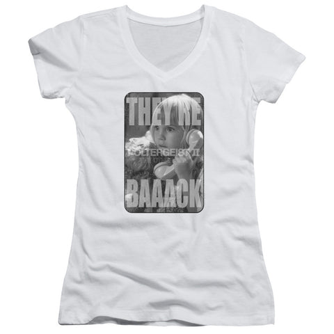 Juniors Sheer Cap Sleeve V-Neck