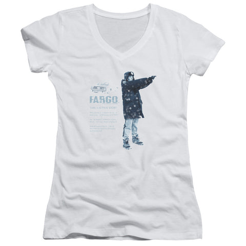 Juniors Sheer Cap Sleeve V-Neck