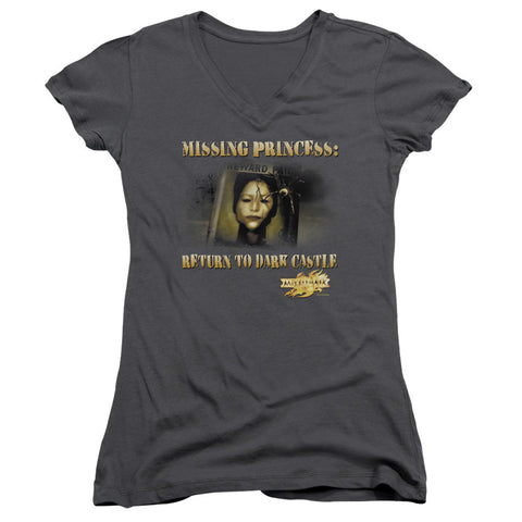 Juniors Sheer Cap Sleeve V-Neck