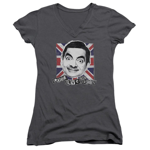 Juniors Sheer Cap Sleeve V-Neck